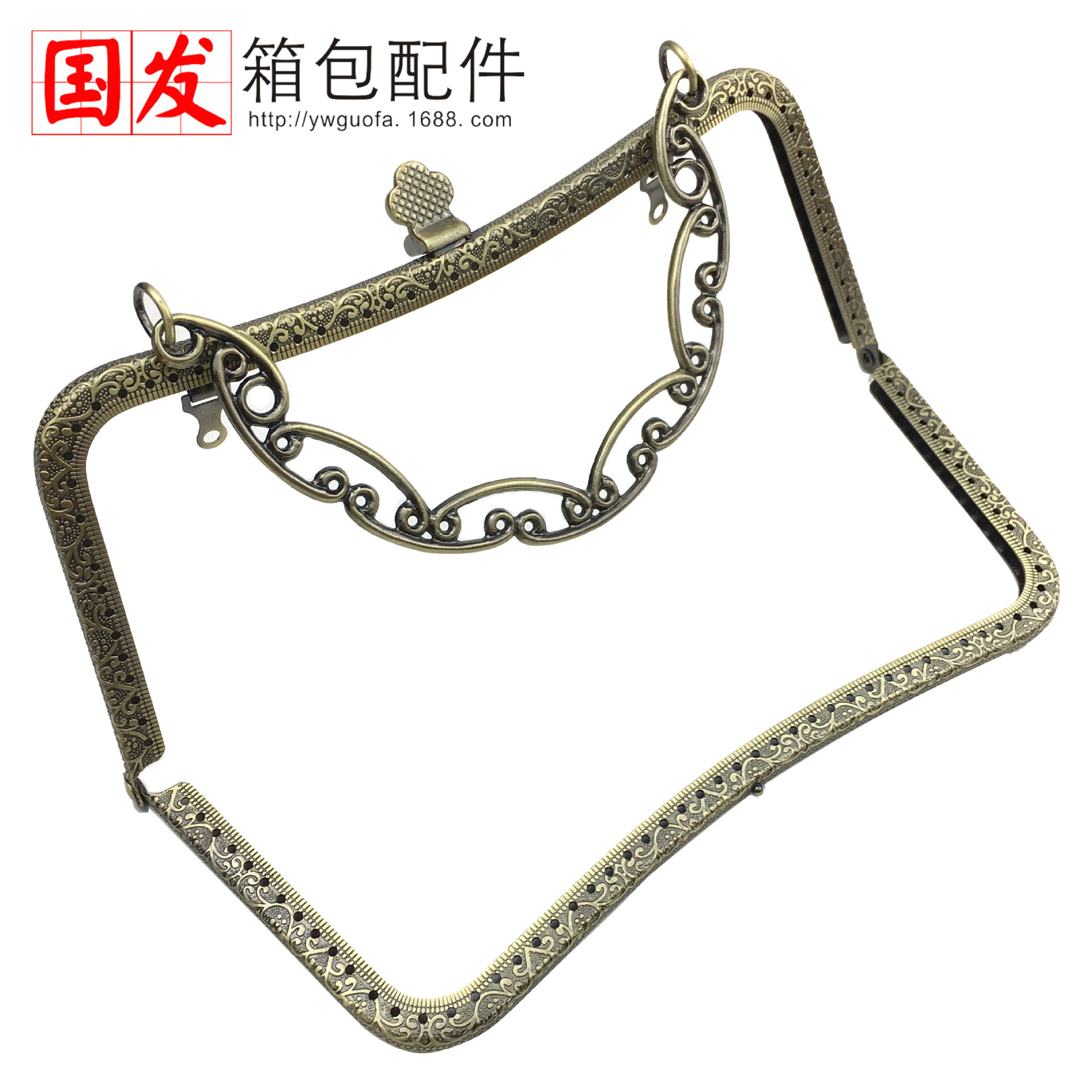 Puede hacer productos (sin stock) 21CM cintura cóncava relieve portátil oro portátil diy accesorios de bolsa de oro