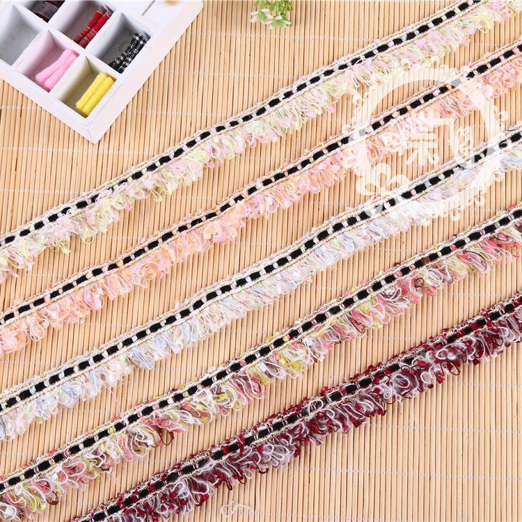 韩国织带DIY小香风牙刷毛马海毛高档围巾服装辅料流苏花边现货