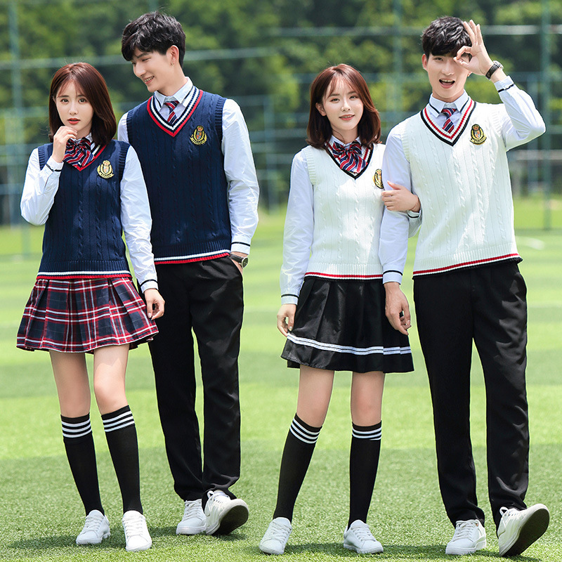 Korean-style school uniform set Primary School junior high school student class uniform British academic style Japanese autumn sports performance uniform