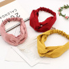 Knitted demi-season headband, hair accessory, Korean style, wholesale