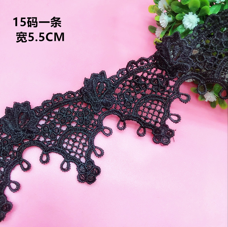 黑色精致水溶宽条码花边  DIY蕾丝项链 手链花边 现货批发