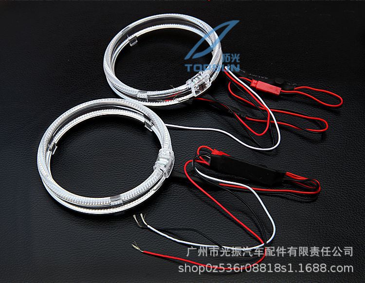 Luces de coche de alto brillo, ojos de ángel con guía de luz, con función de atenuación, lente LED, 2.5 pulgadas, 3 pulgadas, Q5, H5 luces decorativas