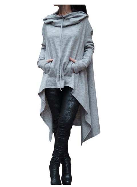 2018 Otoño e Invierno AliExpress deseo Amazon nuevo europeo y americano color sólido suéter largo con capucha