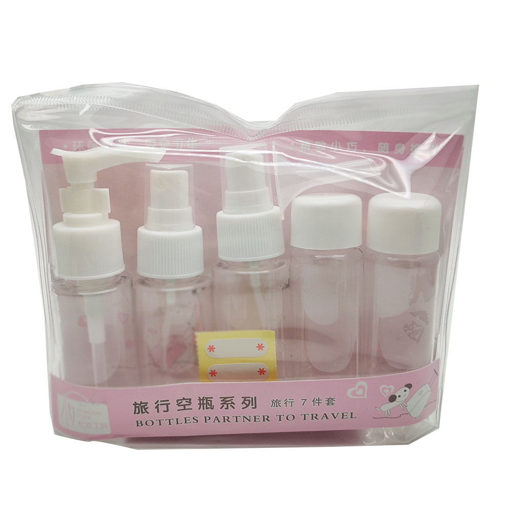 Juego de 7 piezas de botellas vacías de viaje - Botellas dispensadoras para perfume y cosméticos, juego de botellas de spray - Juego de viaje