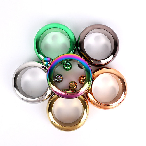 06厚304不锈钢手镯酒壶 便携式3.5盎司圆形酒壶俄罗斯金属酒瓶