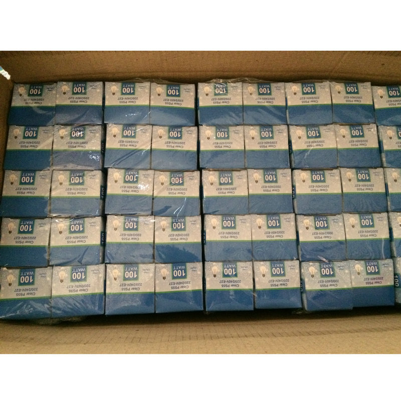 Fábrica de exportación A55 / E27 bombillas incandescentes A19 / E26 bombillas 110V bombillas de luz amarilla