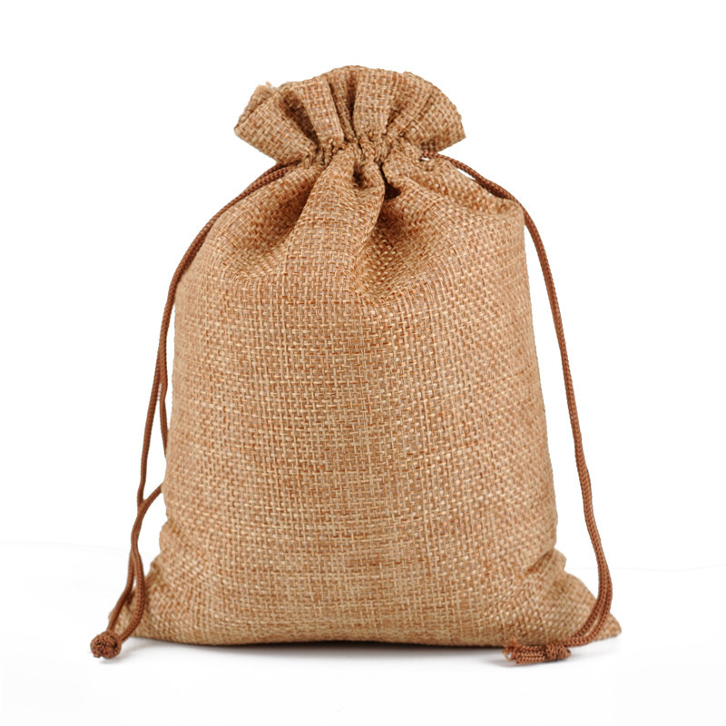 Fábrica en stock bolsa de lino Wenwan bolsa de embalaje de la joyería bolsa de té zongzi Almacenamiento de lino bolsa de cordón al por mayor