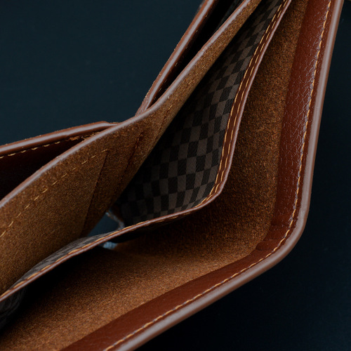 New Wallet Short Men's Driver's License Thin Wallet 30% Off Horizontal Business Casual Lychee Pattern Retro Soft Wallet