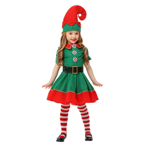 Children's Christmas performance costumes for men and girls Christmas elves dress up children's Christmas clothes parent-child performance costumes