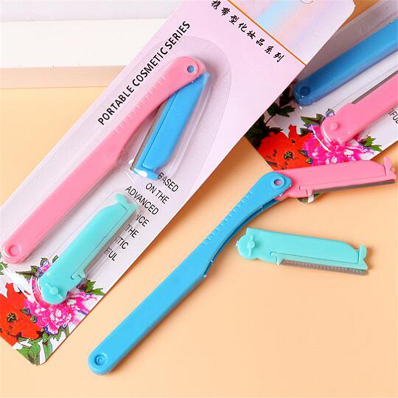 Beauty Salon Women's Makeup Eyebrow Razor Replaceable Blade Set Foldable Eyebrow Razor