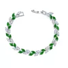 Platinum green diamond+extension buckle (19CM)