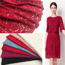 新款股线蕾丝布料服装面料 波浪边蕾丝料 高档蕾丝布料面料