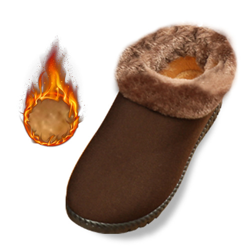 Women's 2024 Winter Old Beijing Cotton Shoes with Fleece Lining and Thick Warm Insulation for Middle-Aged and Elderly Mothers, Casual and Durable Cotton Slippers