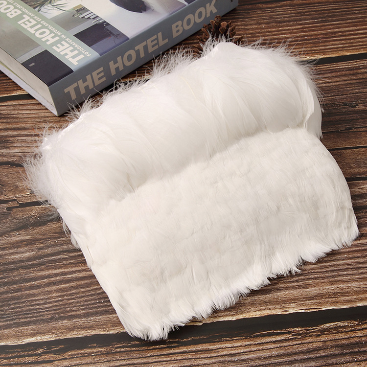 Spot floating cloth with white goose feather cloth edge 9-10cm lampshade feather chandelier cloth strip lamp with decorative feather