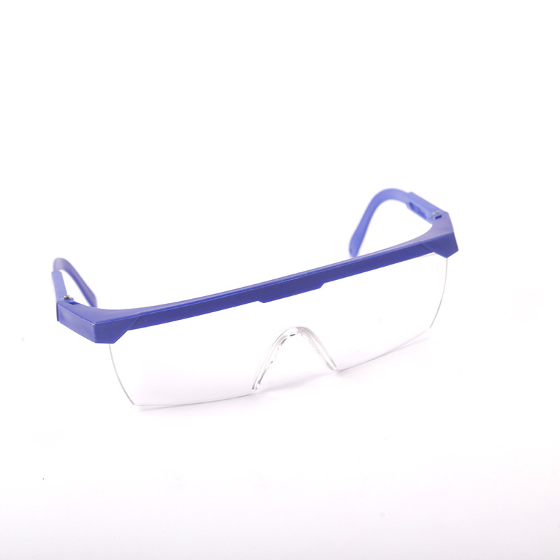 防风沙伸缩腿防护眼镜 防尘打磨劳保眼镜 防溅防冲击蓝白护目眼镜