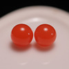 Agate natural ore, universal earrings, cherry red round beads