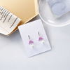 Fuchsia advanced cute earrings from pearl with bow, wide color palette, high-quality style, simple and elegant design