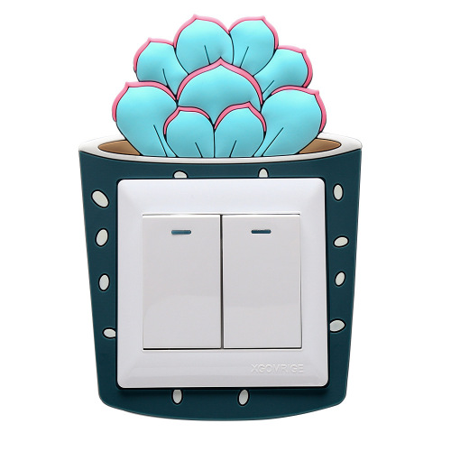 Luminous cactus switch sticker creative switch cover succulent socket wall sticker switch decoration luminous sticker decorative cover