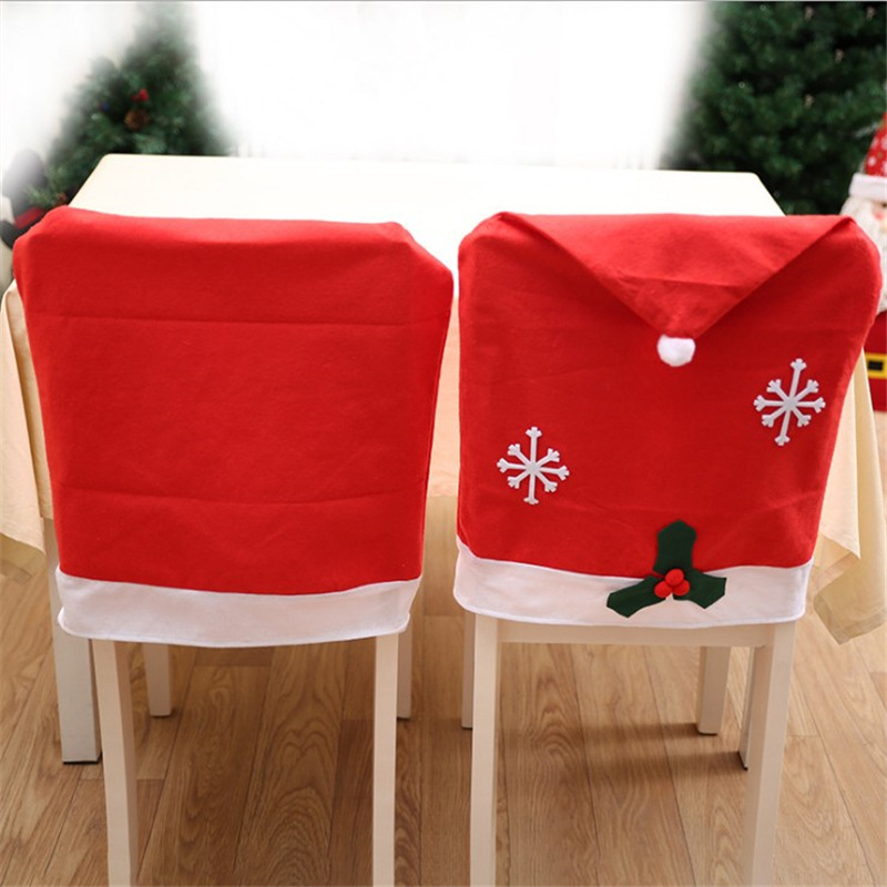 Decoraciones navideñas Cubierta de silla de copo de nieve de Navidad Decoración de mesa de Navidad Cubierta de silla de Navidad Suministros de Navidad