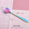 Rainbow spoon contains rose, coffee mixing stick, creative gift, flowered