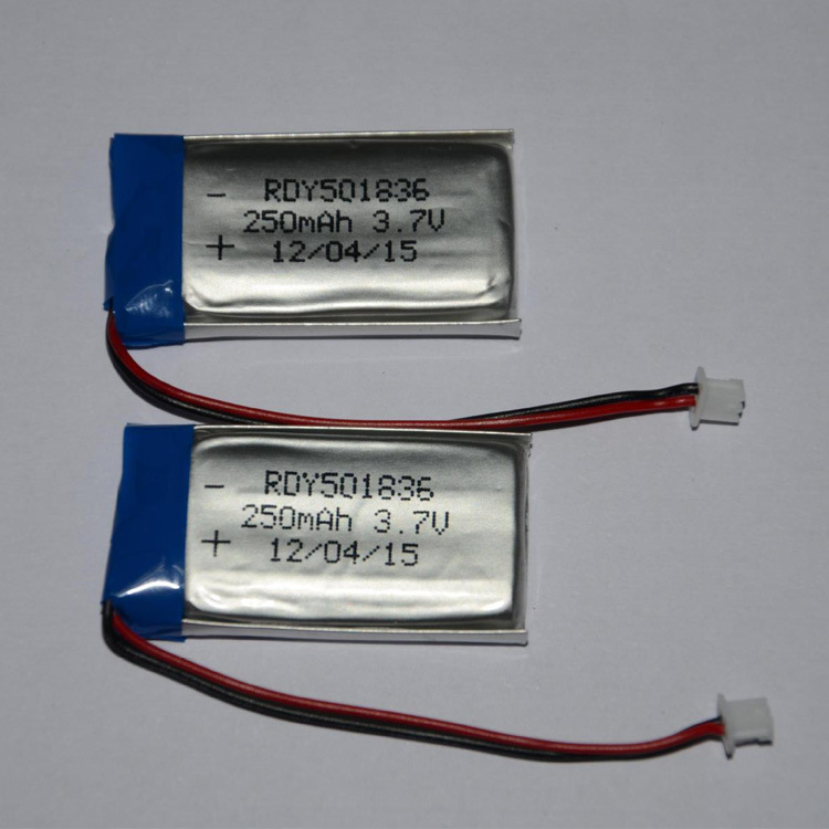 可个性化加工电池厂家直销锂电池3.7VPL501836-250mAh聚合物电池