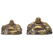 德缘居仿古铜弥勒佛摆件出入平安莲花如意佛像车上装饰品摆设用品