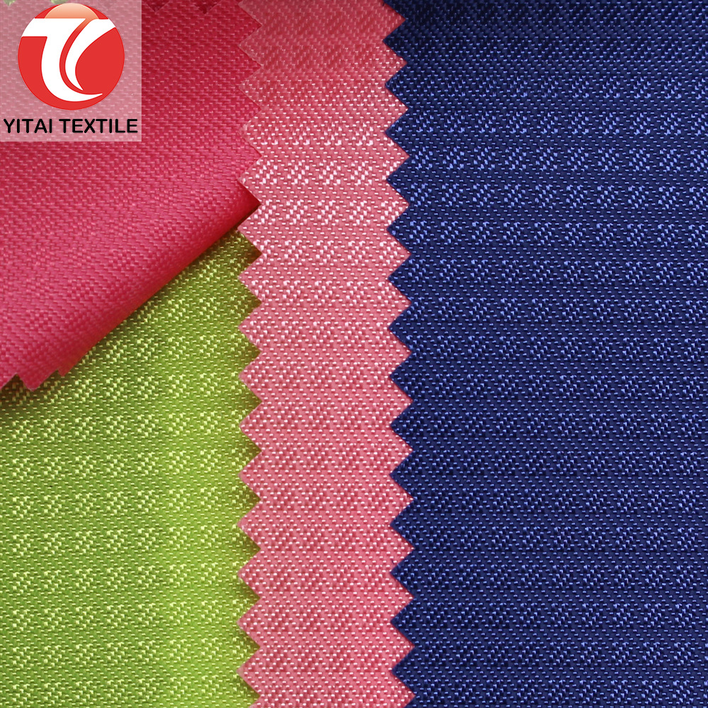 210d涤纶隐形格pu 防水格子提花涤纶布