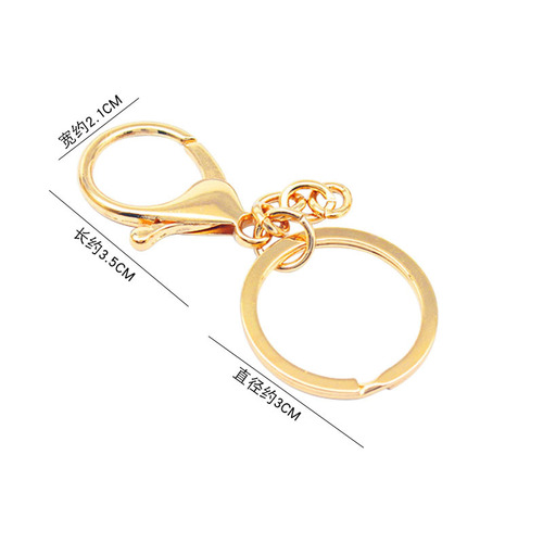 DIY key ring with chain ring flat waist hanging buckle shrimp buckle key chain accessories pendant lobster buckle wholesale