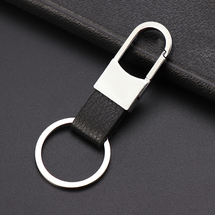 Metal Keychain Men's Leather Car Creative Keychain Opening Company Event Small Gifts and Gifts