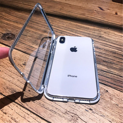 apply iPhone16 Mobile phone shell Metal Magnetic attraction Two-sided Apple 13PRO Glass smart cover