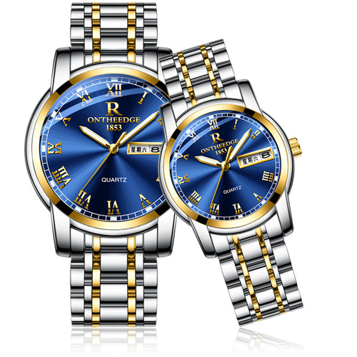 Ruizhiyuan stainless steel case steel strip watch men's quartz watch three-hand wholesale business non-mechanical watch