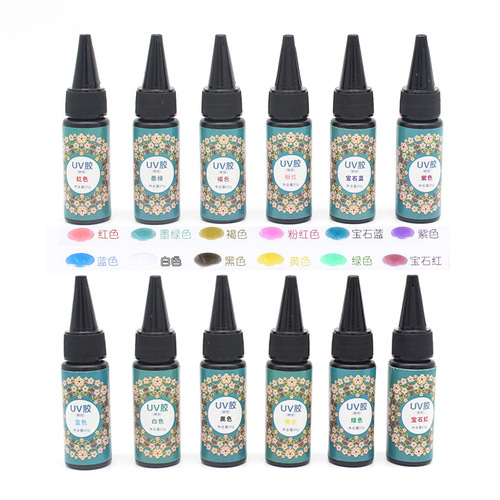 DIY crystal glue, color UV glue, color transparent uv glue, hard glue, gem metal frame UV glue