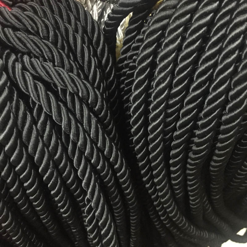 8mm粗彩色三股绳手袋澡巾手挽绳沙发窗帘装饰绳靠垫包枕滚边绳子