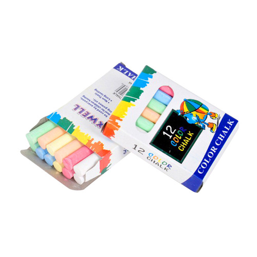 Manufacturer supplies teaching colorful dust-free children's chalk 12 pieces boxed chalk wholesale
