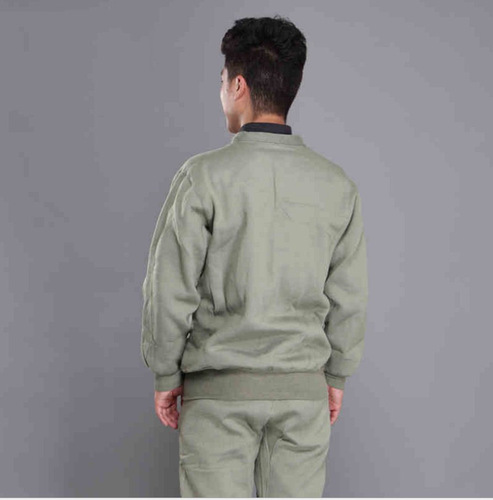 Coal mine army grey padded cotton coat, vintage work protective cotton jacket and pants set for middle-aged and elderly outdoor warm cotton clothing and padded pants uniform