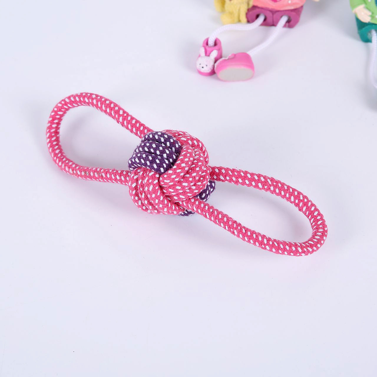 Juguetes para mascotas pequeño perro juguetes resistente a la mordedura oso par mascota cuerda nudo juguete en stock al por mayor