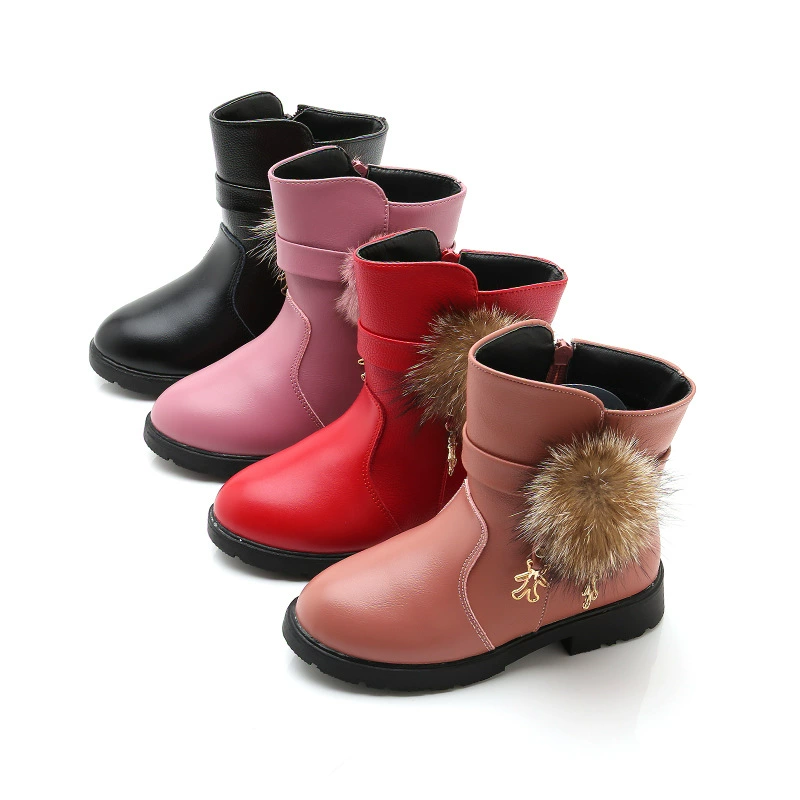 Martens, детские низкие ботинки для принцессы, зимняя обувь
