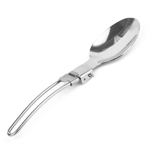 Outdoor picnic tableware, multifunctional camping stainless steel folding fork and spoon tableware, three-piece folding spoon set