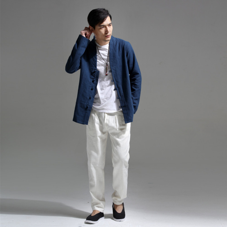 Ma Fan Cloth 24 New Cotton and Linen Men's Retro Chinese Style Ethnic Style Men's Shirt Casual Jacket