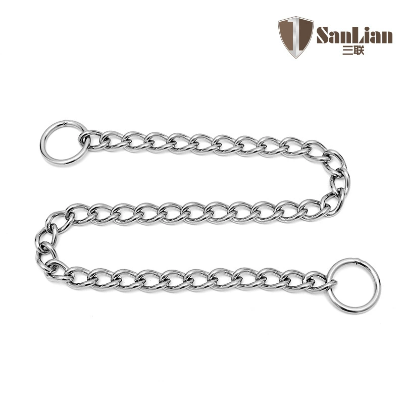 Амазонка Горячая Распродажа SUS304 Нержавеющая сталь ошейник Двойное кольцо Twist Chain P Chain