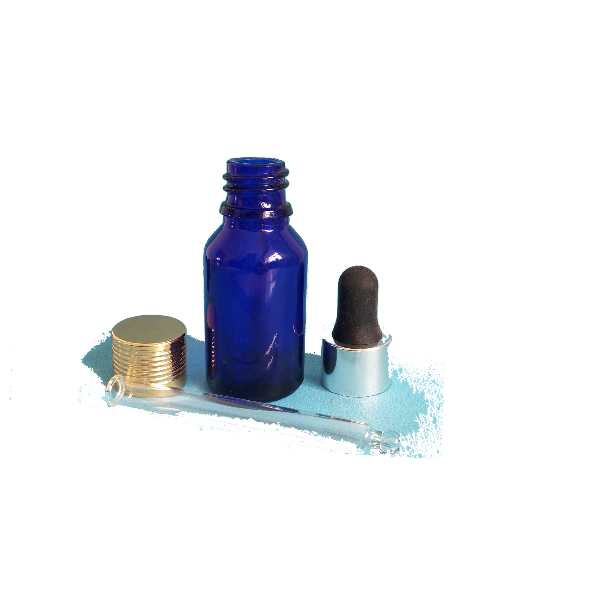 15ML玻璃瓶蓝色精油瓶分装瓶香薰瓶试剂瓶调配瓶滴管瓶