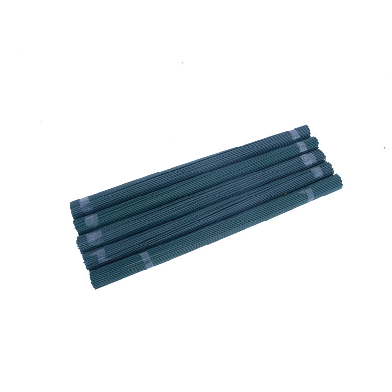 Flor especial Rod para jabón flor cabeza No.2 Alambre de hierro verde DIY material hecho a mano plástico recubierto de alambre de hierro sola rama flor Rod