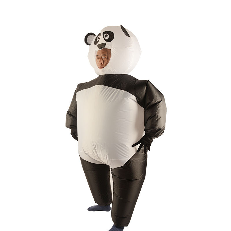 Amazon suministro de comercio exterior lindos dibujos animados panda inflables ropa de muñecas espectáculo ropa accesorios ropa de cosplay