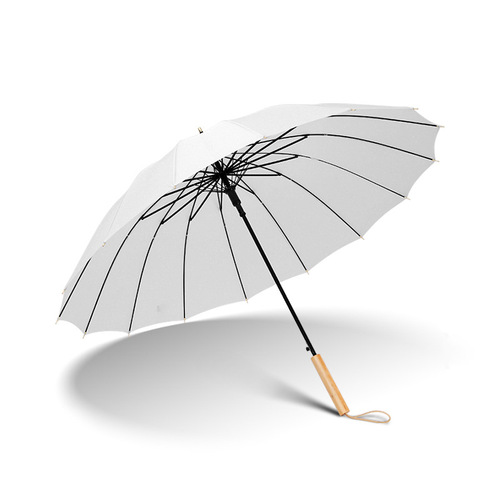 Creative umbrella straight pole automatic umbrella female forest retro curved handle long handle umbrella large double sunny and rainy dual-use umbrella wholesale