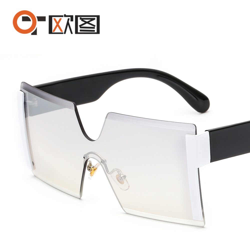 Versatility Rimless New frameless one-piece Sunglasses GG fashion cross border men's and ...