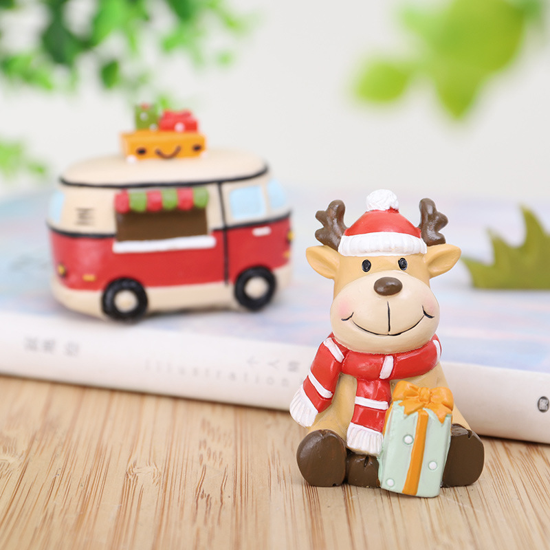 Zakka Santa Claus pequeños adornos de dibujos animados ins tienda de resina adornos decoración del hogar habitación de los niños regalos de escritorio