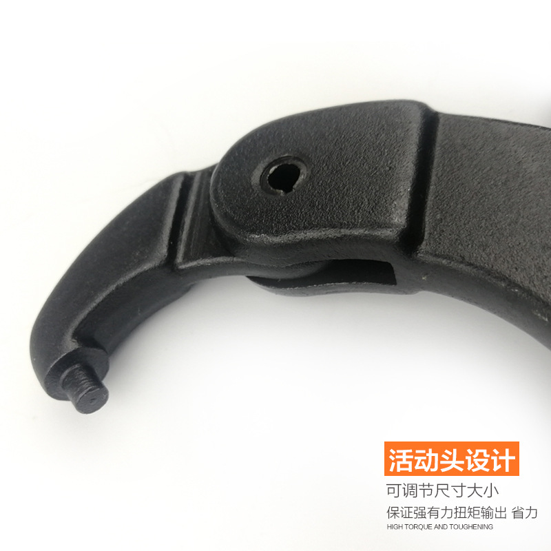 Llave de gancho móvil Llave activa de gancho en pulgadas Llave de media luna de tuerca redonda ajustable de apertura multifuncional