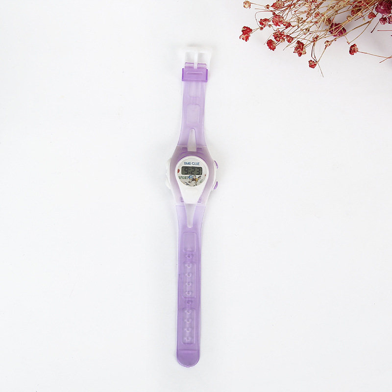 Estudiante de moda transparente para niños reloj electrónico multicolor Taobao pequeño puesto de regalo 2 yuanes tienda al por mayor suministro práctico