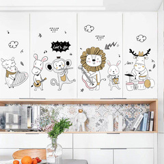 Wall Sticker Manufacturer Wholesale Cartoon Animal Concert Bedroom Living Room Removable Decorative Wall Sticker SK7177