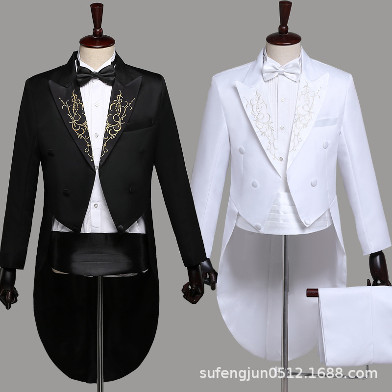 New Korean style men's wedding dress groom best man suit performance magician command tuxedo special offer